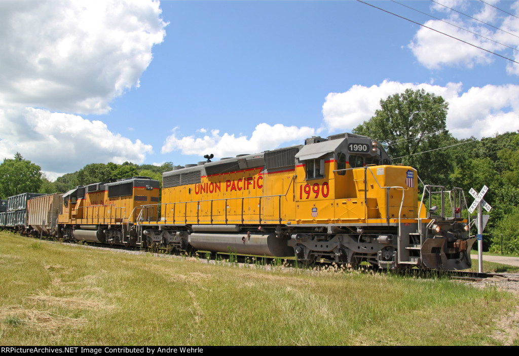 UP 1990 ambles through on the ex-CNW stick rail